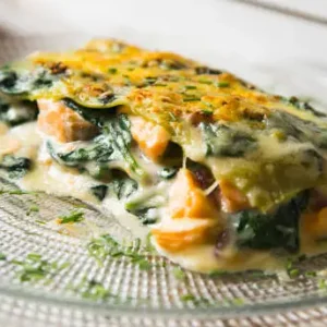 Salmon and Gorgonzola lasagna